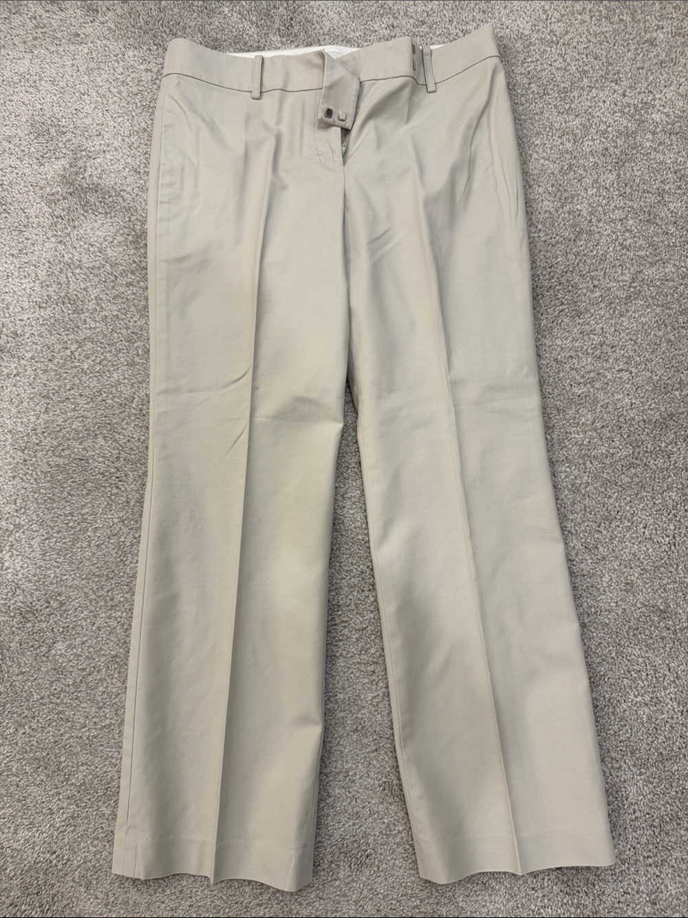 LOFT Beige Straight-Leg Trousers